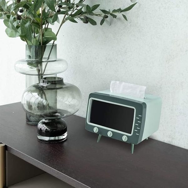 2 In 1 Tv Shape Tissue Box & Mobile Phone Or Photo Holder